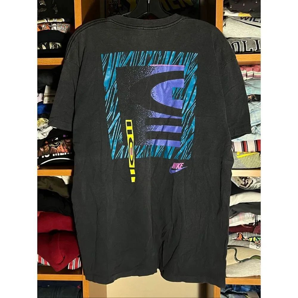 Vintage 90s Nike Single Stitch Abstract T Shirt XL
